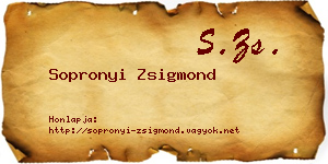 Sopronyi Zsigmond névjegykártya