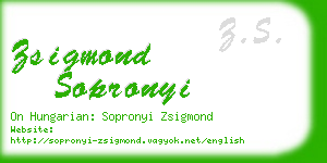 zsigmond sopronyi business card
